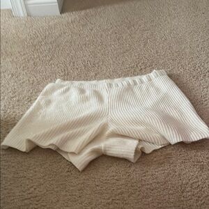 Cream Knit Shorts